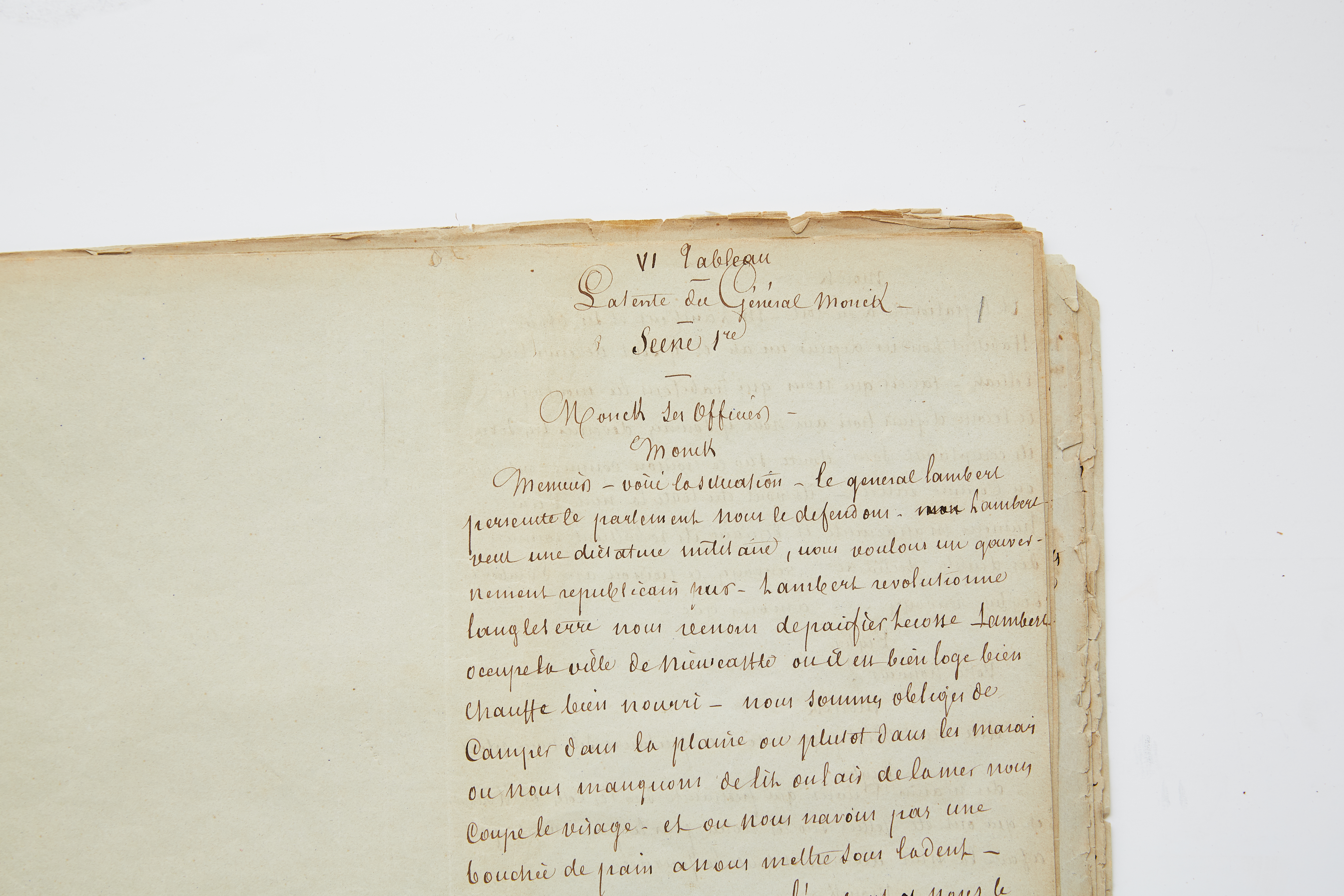 Dumas manuscript on The Three Musketeers