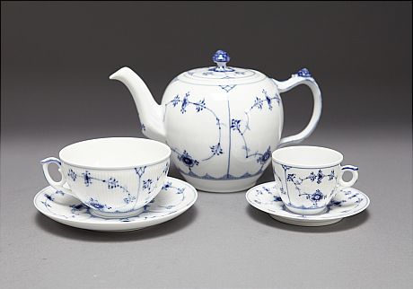 Kaffe tekoppar musselmalet Kunglig Dansk