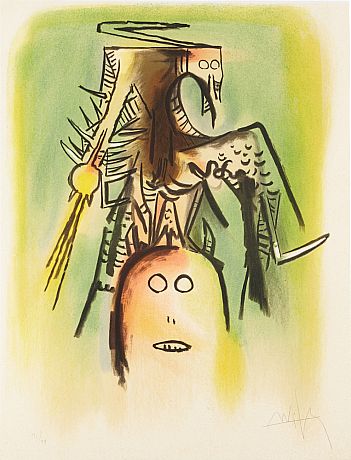 Wifredo Lam färglitografi