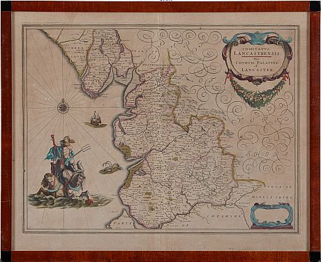 Karta över Lancastershire