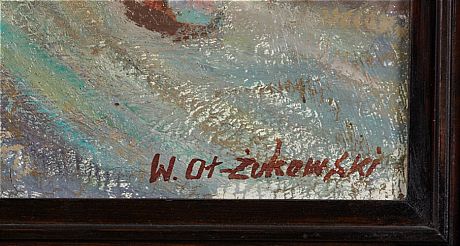 Oidentifierad konstnär oljemålning