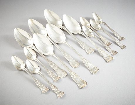 Matskedar samt teskedar silver