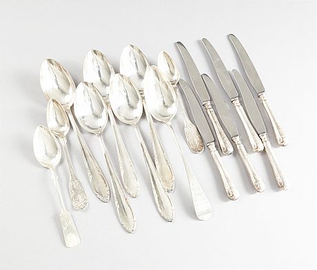 Bestick i silver bl a CG Hallberg