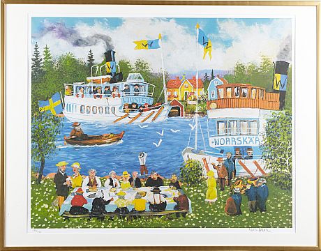 Mats Hådell Norrskär färglitografi