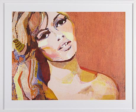 Cecilia Sikström Brigitte Bardot färglitografi