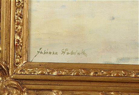 Oljemålning vinterlandskap