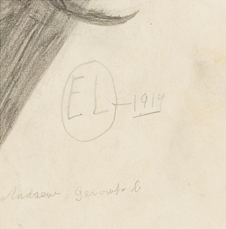 Teckning tillskriven Evert Lundquist