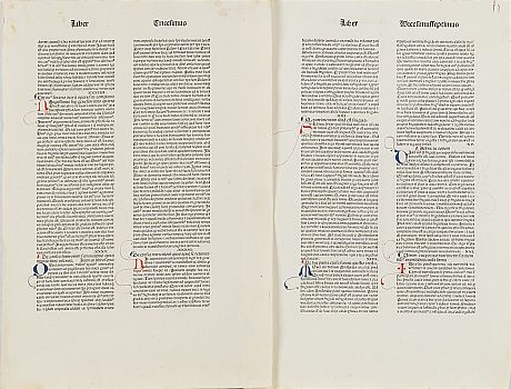 Incunabula leaves Vincentius Bellovacensis