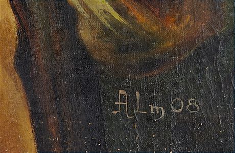 Fiskargubbe signerad Alm