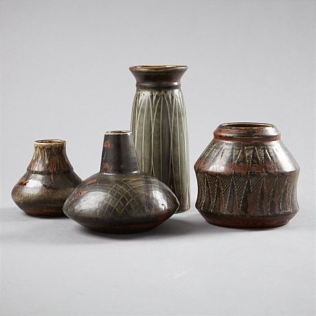 Vaser i glaserat stengods C-H Stålhane Rörstrand