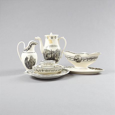 Matservisdelar i fajans Stone Coquerel et le Gros