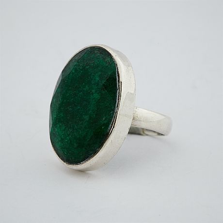 Collier ring sterlingsilver smaragder