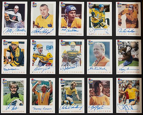 Alfakort samlarbilder handsignerade (bla ishockey)