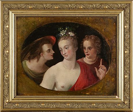 Oidentifierad konstnär oljemålning