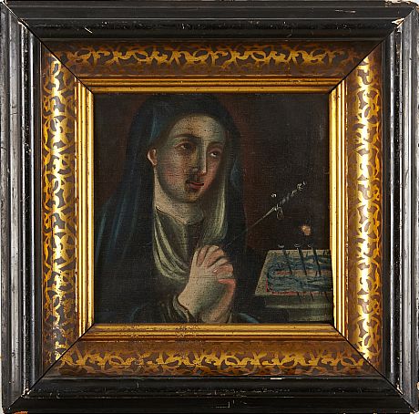 Oidentifierad konstnär oljemålning