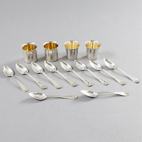 Kaffeskedar bägare silver
