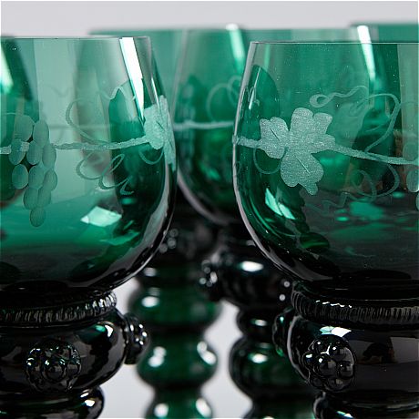 Remmare 12 st mörkgrönt glas