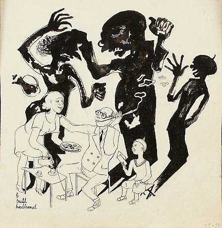 3 teckningar av Bertil Bull Hedlund