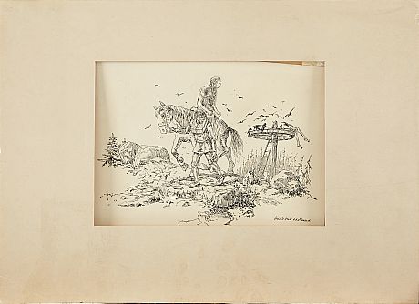 3 teckningar av Bertil Bull Hedlund