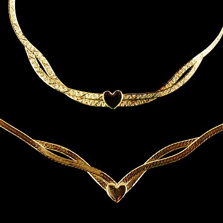 Halsband och armband 14 k guld