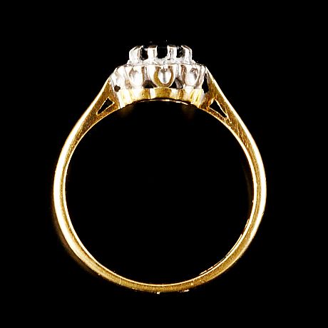 Ring 18 k guld safir diamanter