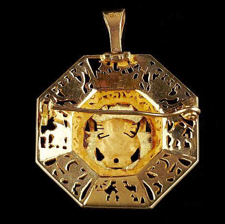 Hänge/brosch 18 k guld