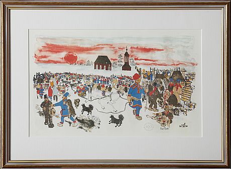 Lars Pirak färglitografi