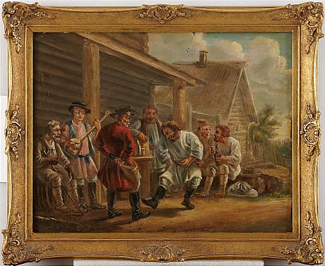 Oidentifierad konstnär oljemålning