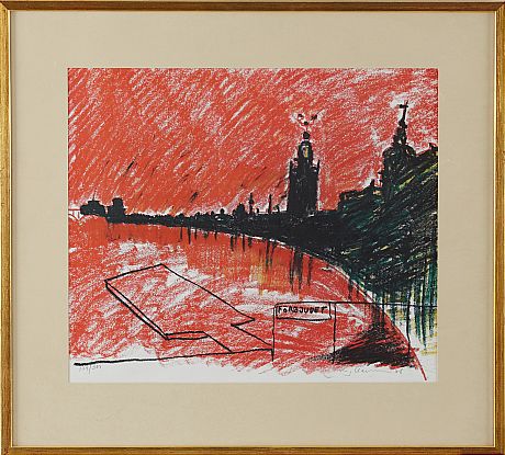 Stig Claesson färglitografi