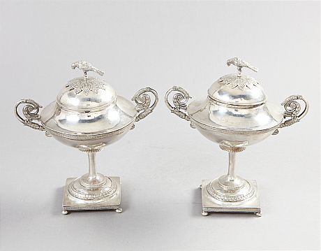 Sockerskålar 1 par silver 1808