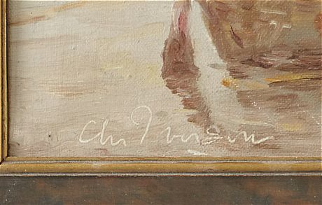 Oidentifierad konstnär oljemålning