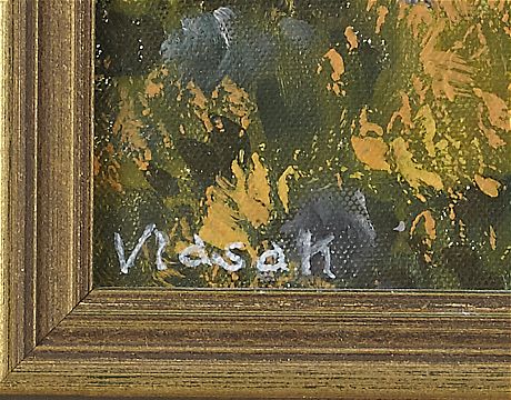 Oidentifierad konstnär oljemålning