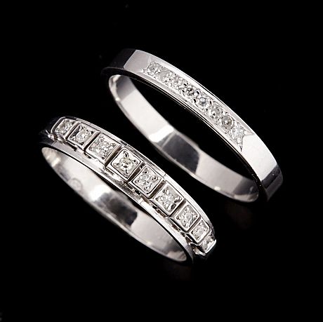 Ringar 18 k vitguld diamanter