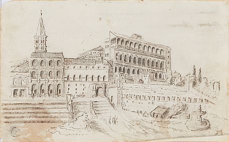 Oidentifierad konstnär tuschteckning