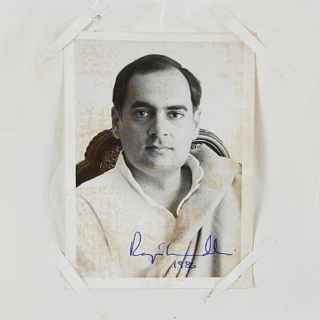 Indira and Rajiv Gandhi signed autographs