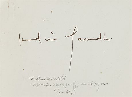 Indira and Rajiv Gandhi signed autographs