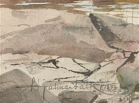 Hjalmar Falk akvarell