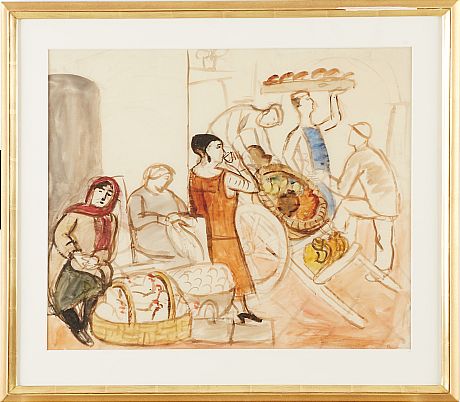 Hilding Linnqvist akvarell