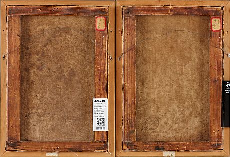 Oidentifierad konstnär 2 st oljor