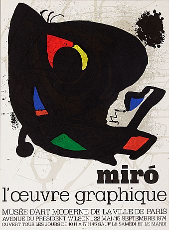 Joan Miró färglitografi 1974