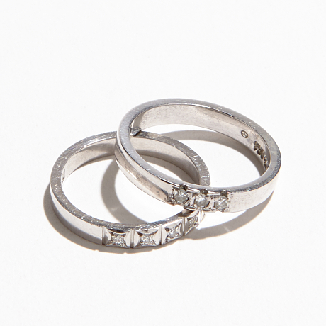 Ringar 18 k vitguld diamanter