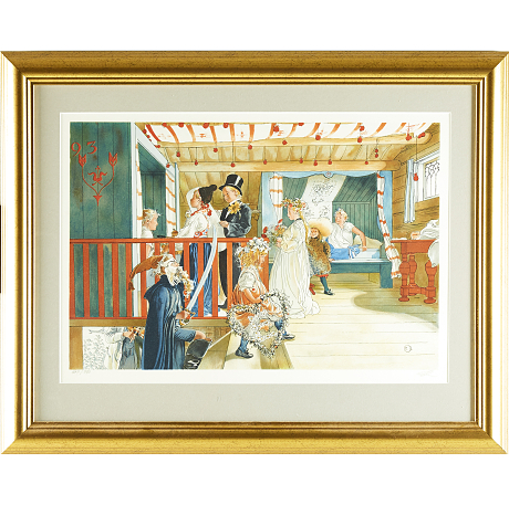 Carl Larsson färglitografi 