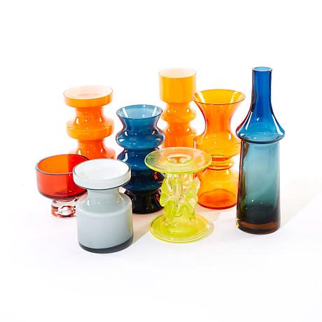 Vaser i polykromt glas Sommar