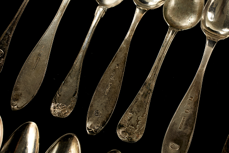 Samling silverbestick