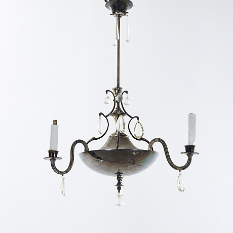 Taklampa Swedish Grace 1900-talets början nysilver