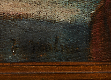 Oidentifierad konstnär oljemålning