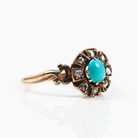 Ring 14 k guld rsoenstenar