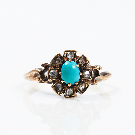 Ring 14 k guld rsoenstenar
