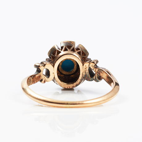 Ring 14 k guld rsoenstenar