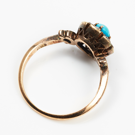 Ring 14 k guld rsoenstenar